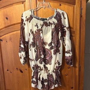 INC purple and cream 2 piece top